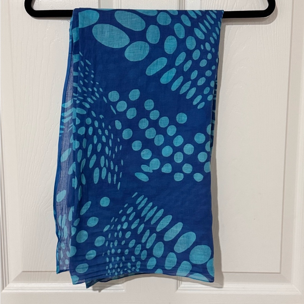 Blue and Teal Patterned Scarf